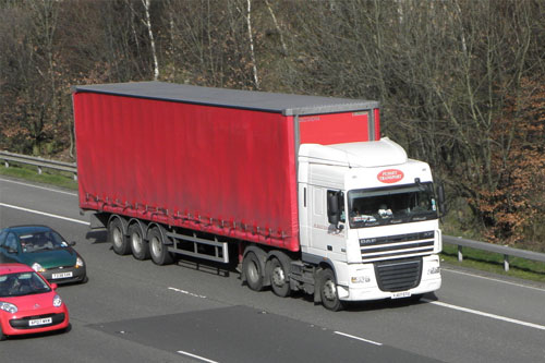 Lorry driving on motorway